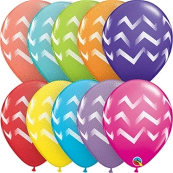 Mayflower Distributing 11 in. Chevron Stripes Latex Balloon 85917